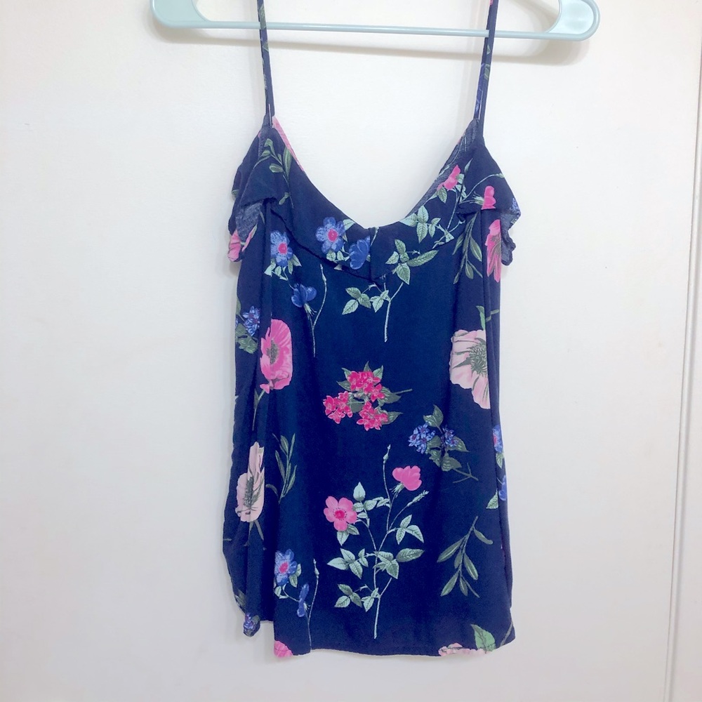 Blue floral tank